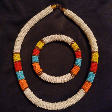 Maasai Bead Choker and Bracelet set