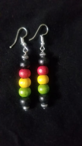 Earrings-Red, Yellow, Green & Black
