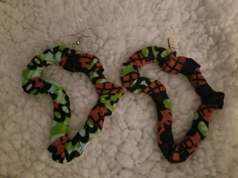 Kitenge Africa shaped Earrings